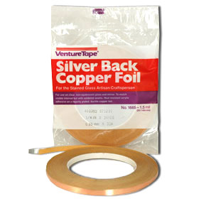 1/4 wide x 1.2 mil Silver Backed 3M™ Venture Tape™ Copper Foil