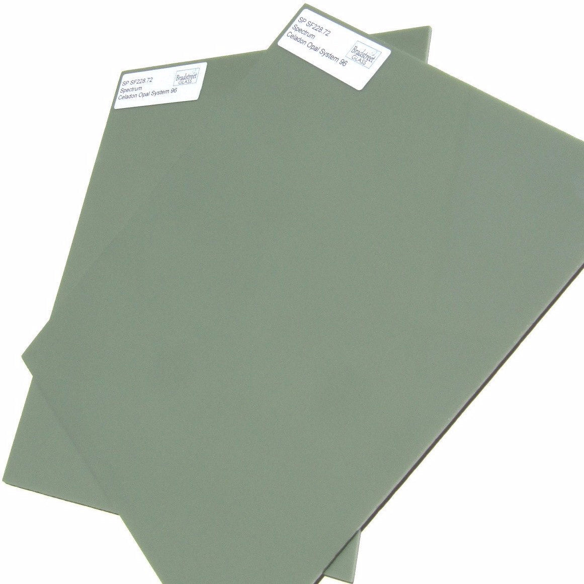 Spectrum Opaque Celadon Opal System 96 Fusible Green Stained Glass Sheet SF228.72