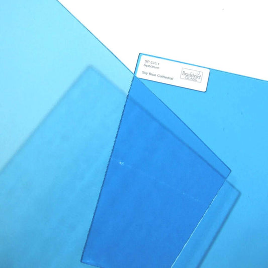 Bradstreet Glass Sky Blue Stained Glass Sheet System 96 Oceanside SF533.1