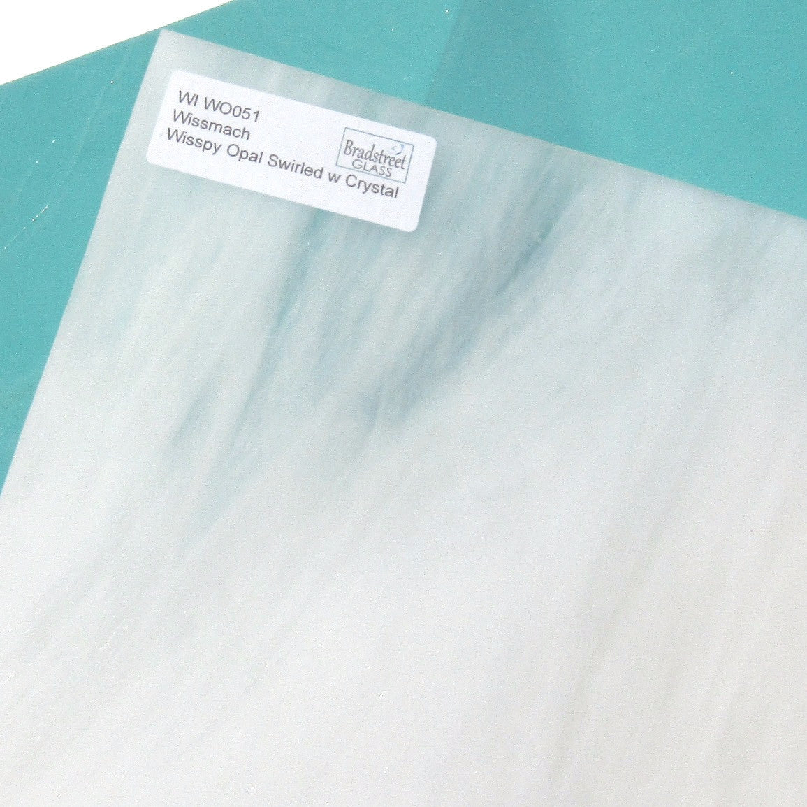 Wissmach Wisspy Opal Swirled with Crystal 8x8 Stained Glass Sheet WI WO051 